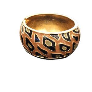 WIDE BAKED ENAMEL CHEETHA LEOPARD BRACELET Betsey Johnson?